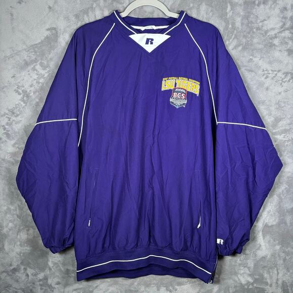 Russell Team Issue LSU Tigers 2007 National Champions Pullover Jacket L BCS - Picture 1 of 10